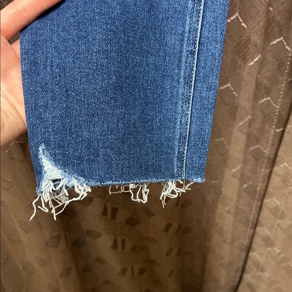 PAIGE High Rise Button-Fly Jeans in Dark Blue - Picture 4 of 14